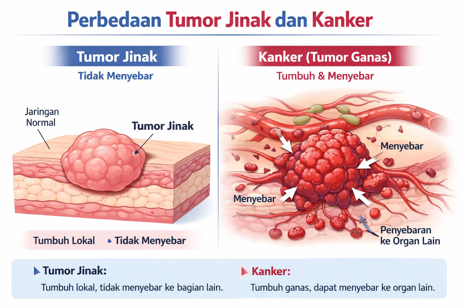 Perbedaan Tumor Jinak vs Kanker